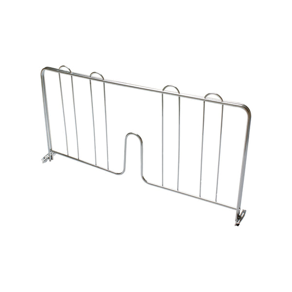 Thunder 18" x 2-1/8" x 9-3/8", Pressure-Fit Shelf Divider, Chrome Plated Wire, NSF, Each
