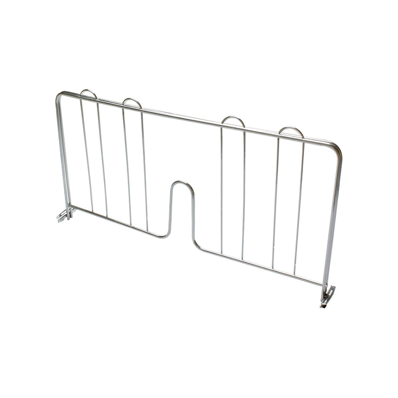 Thunder 18" x 2-1/8" x 9-3/8", Pressure-Fit Shelf Divider, Chrome Plated Wire, NSF, Each