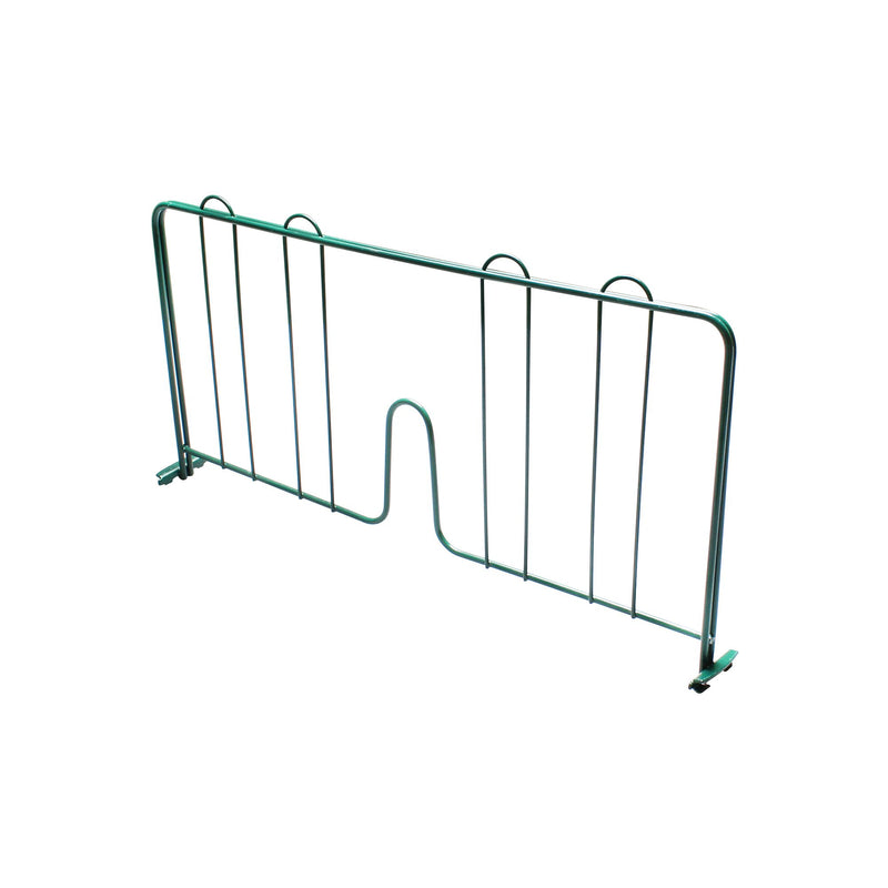 Thunder 14" x 2-1/8" x 9-5/8", Pressure-Fit Shelf Divider, Green Epoxy Coated Iron Wire, NSF, Each