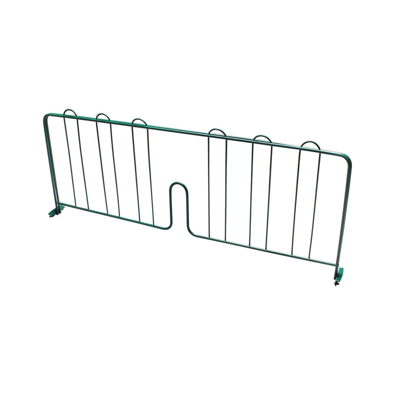 Thunder 24" x 2-1/8" x 9-1/2", Pressure-Fit Shelf Divider, Green Epoxy Coated Iron Wire, NSF, Each