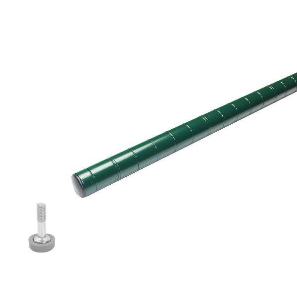 Thunder 86" Post with Leveling Foot, Green Epoxy Coated Iron Wire, NSF, Each