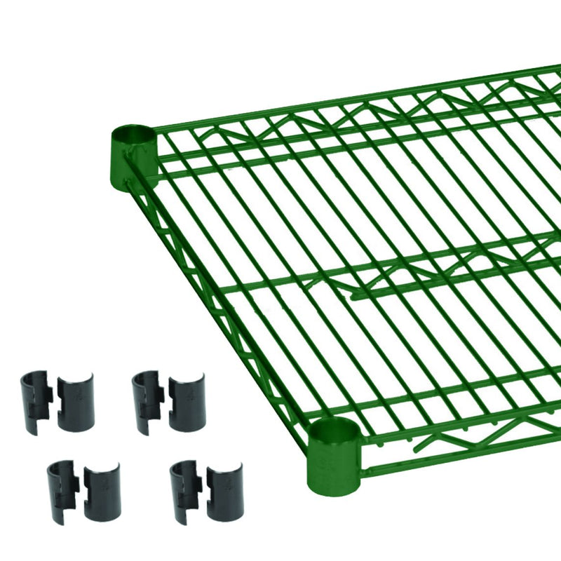Thunder 14" x 24" Shelf, Green Epoxy Coated Iron Wire, NSF, Each