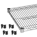 Thunder 21" x 30" Shelf with 4 Set of Sleeve Clips, Chrome Plated Wire, Heavy-Duty, NSF, Each