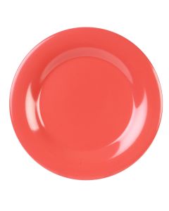 Thunder 6-1/2" Diameter X 3/4" Height, Wide Rim Plate, Orange Color, Melamine, Dozen