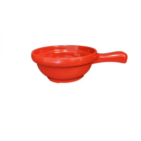 Thunder 10 Oz, 4-5/8" Diameter X 2" Height,, Soup Bowl With 2-1/8" Handle, Pure Red Color, Melamine, Dozen