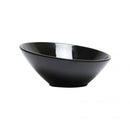 Thunder 12 Oz, 6-1/2" Diameter X 1-7/8" Height (Low Side) & 3-1/4" Height (High Side), Cascade Bowl, Black Color, Melamine, Dozen