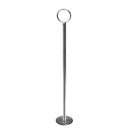 Thunder 8" Overall Length, 2-1/4" Diameter Base with 6-1/2" Pole Length and 1-1/4" Diameter Ring, Chrome Table Card Holder, Chrome Plate Iron, Each