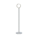 Thunder 14-1/2" Overall Length, 2-1/4" Diameter Base with 13-1/4" Pole Length and 1-1/4" Diameter Ring, Chrome Table Card Holder, Chrome Plate Iron, Each
