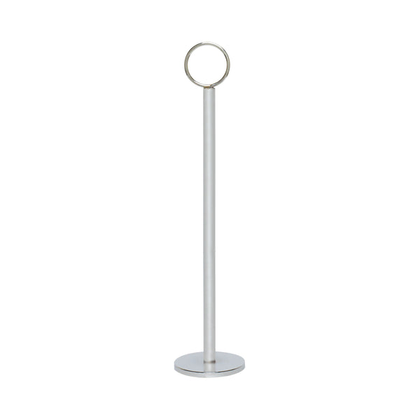 Thunder 14-1/2" Overall Length, 2-1/4" Diameter Base with 13-1/4" Pole Length and 1-1/4" Diameter Ring, Chrome Table Card Holder, Chrome Plate Iron, Each