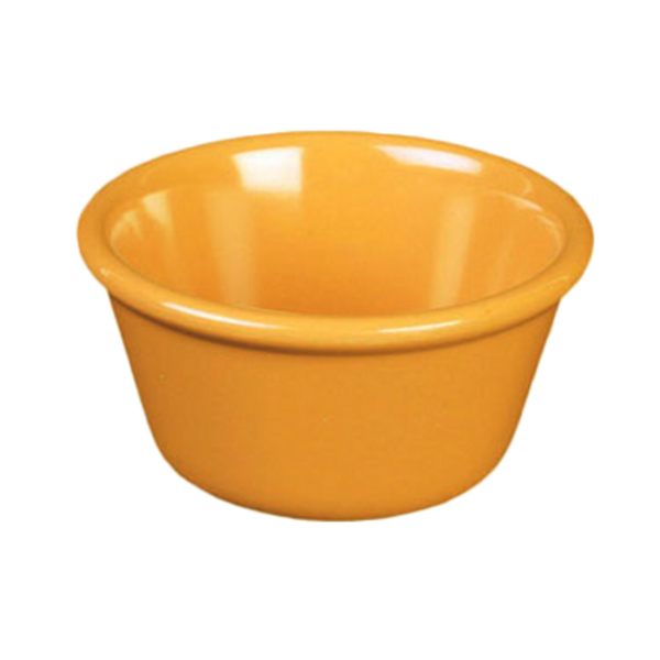 Thunder 4 Oz, 3-3/8" Diameter X 1-5/8" Height, Smooth Ramekin, Yellow Color, Melamine, Dozen