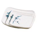 Thunder 6-1/2" X 5-1/2" X 1-1/8", Plate, Blue Bamboo, Melamine, Dozen