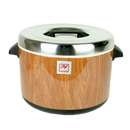 Thunder 40 Cups Insulated Sushi Rice Pot, WoodGrain Exterior, Stainless Steel Interior & Lid With Polypropylene Handle, Each
