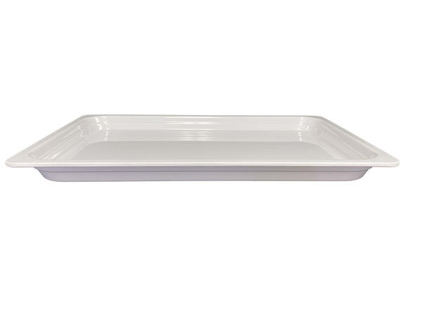 Thunder 1/1, 40mm, 20-3/4" x 12-3/4" x 1-1/2", White Color Heavy-Duty Gastronorm Pan, Melamine, Each