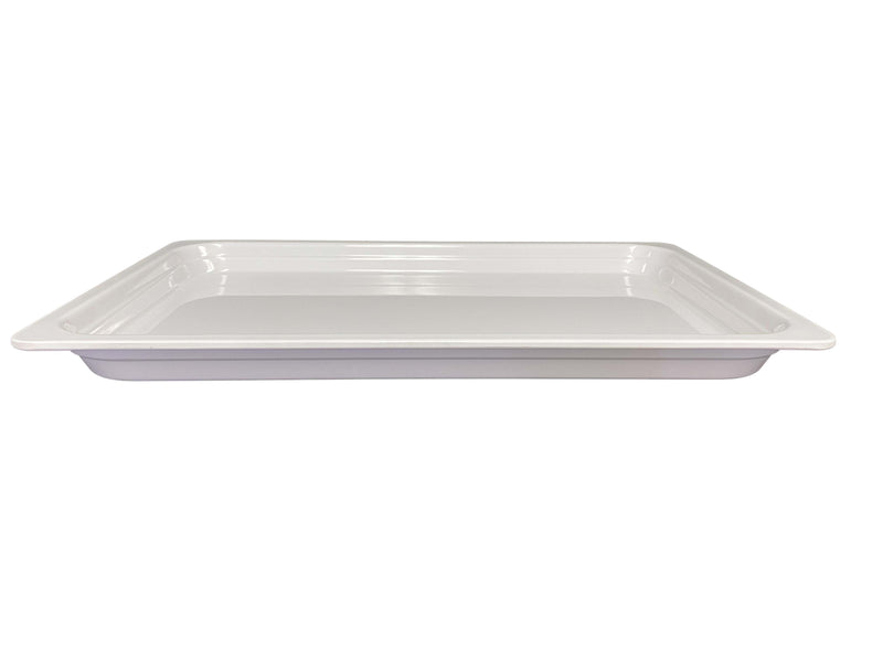 Thunder 1/1, 40mm, 20-3/4" x 12-3/4" x 1-1/2", White Color Heavy-Duty Gastronorm Pan, Melamine, Each