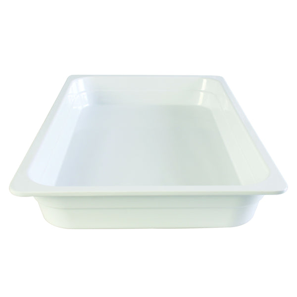Thunder 1/1, 65mm, 20-3/4" x 12-3/4" x 2-1/2", White Color, Heavy-Duty Gastronorm Pan, Melamine, NSF, Each