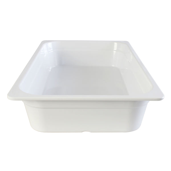 Thunder 1/1, 100mm, 20-3/4" x 12-3/4" x 4", White Color, Heavy-Duty Gastronorm Pan, Melamine, NSF, Each