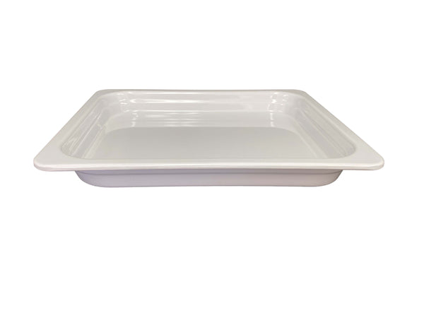 Thunder 1/2, 40mm, 12-3/4" x 10-3/8" x 1-1/2", White Color, Heavy-Duty Gastronorm Pan, Melamine, NSF, Each