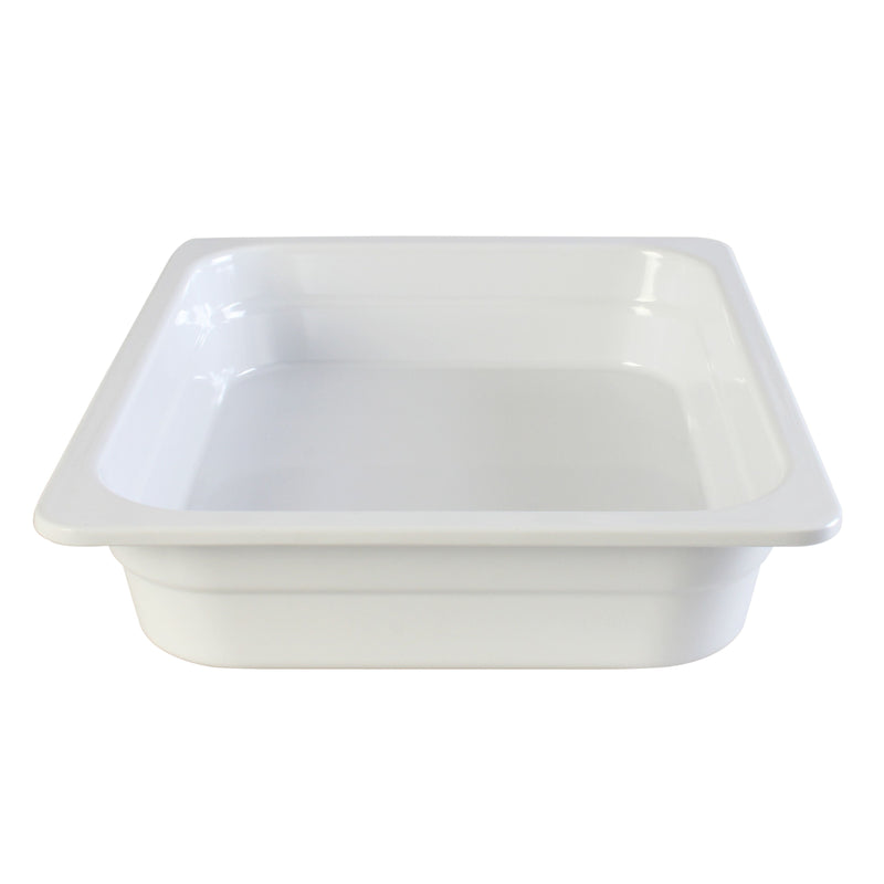 Thunder 1/2, 65mm, 12-3/4" x 10-3/8" x 2-1/2", White Color, Heavy-Duty Gastronorm Pan, Melamine, NSF, Each