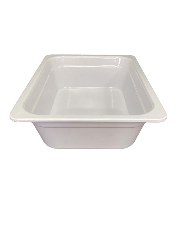 Thunder 1/2, 100mm, 12-3/4" x 10-3/8" x 4", White Color, Heavy-Duty Gastronorm Pan, Melamine, NSF, Each