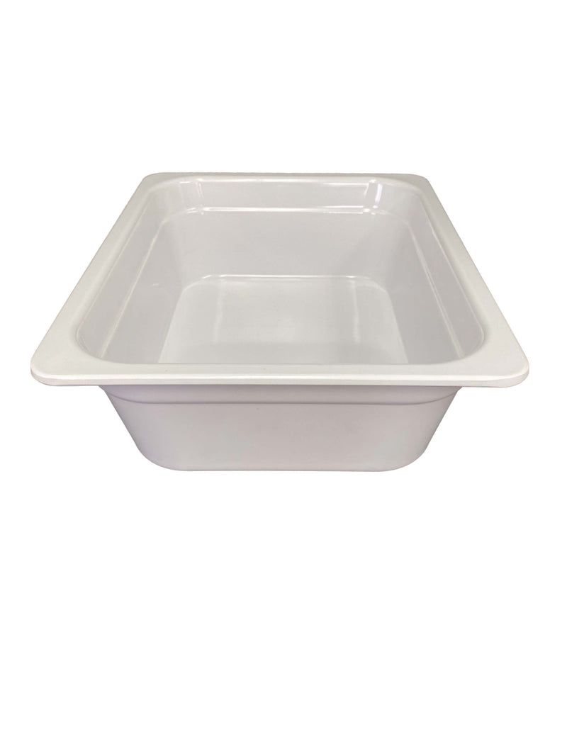 Thunder 1/2, 100mm, 12-3/4" x 10-3/8" x 4", White Color, Heavy-Duty Gastronorm Pan, Melamine, NSF, Each