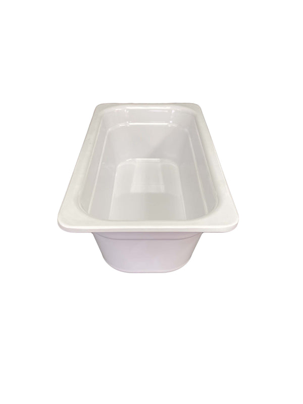 Thunder 1/3, 100mm, 12-3/4" x 7" x 4", White Color, Heavy-Duty Gastronorm Pan, Melamine, NSF, Each