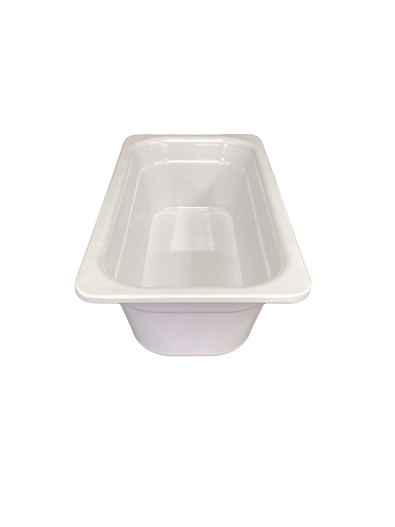 Thunder 1/3, 100mm, 12-3/4" x 7" x 4", White Color, Heavy-Duty Gastronorm Pan, Melamine, NSF, Each