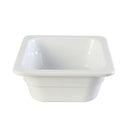 Thunder 1/6, 65mm, 7" x 6-3/8" x 2-1/2", White Color, Heavy-Duty Gastronorm Pan, Melamine, NSF, Each