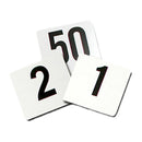 Thunder 4" X 4" Plastic Table Numbers 1-50, Polyvinyl Chloride