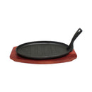 Thunder Griddle: 10-4/7" x 6-2/3" x 1", Gripper: 5" x 1-1/2" x 1", Wooden Board: 12-5/8" x 7-1/8" x 5/8", Pork Board (3 Piece Set), Cast Iron, Each
