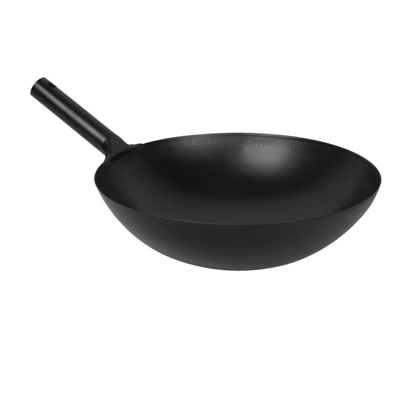 Thunder 16" Diameter x 4-3/4" Height, Japanese Jin-Ping Wok, Extra Strength Steel with 7-1/8" of reinforced Sandwiched welding Handle, Steel, Each