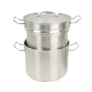 Thunder 12 Qt, Double Boiler (Pot, Lid, Inset), Stainless Steel, 3 Piece Set