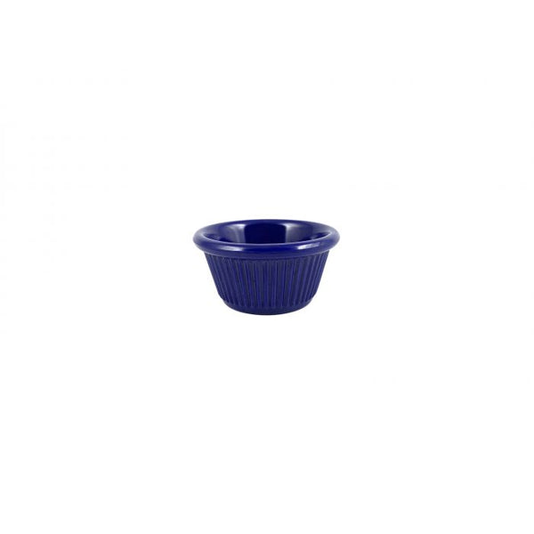 Thunder 2 Oz, 2-7/8" Diameter X 1-1/2" Height, Fluted Ramekin, Cobalt Blue Color, Melamine, Dozen