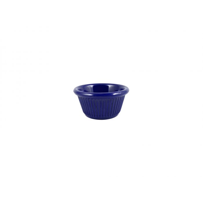 Thunder 2 Oz, 2-7/8" Diameter X 1-1/2" Height, Fluted Ramekin, Cobalt Blue Color, Melamine, Dozen