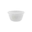 Thunder 4 Oz, 3-3/8" Diameter X 1-3/4" Height, Fluted Ramekin, White Color, Melamine, Dozen