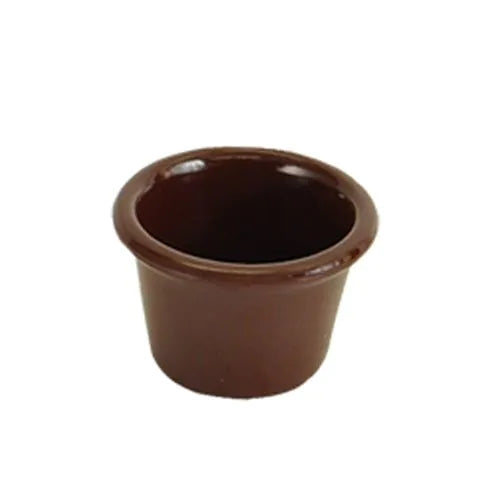 Thunder 1-1/2 Oz, 2-1/2" Diameter X 1-1/2" Height, Smooth Ramekin, Chocolate Color, Melamine, Dozen