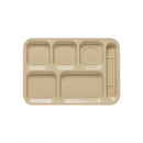 Thunder 14-1/2" X 10" X 7/8", Right Hand 6 Compartment Tray, Sand Color, Melamine, Dozen