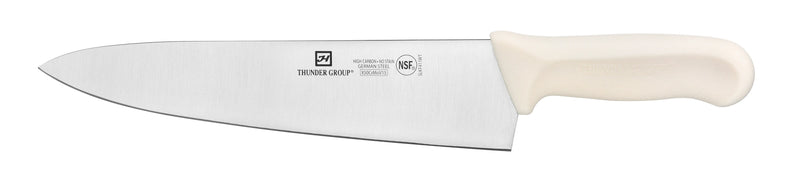 Thunder Chef's Knife, 10" Blade, White Polypropylene Handles, German Steel, NSF, Each