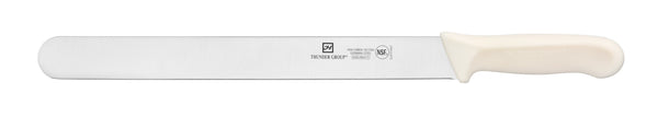 Thunder Roast Beef Slicer, 12" Blade, White Polypropylene Handles, German Steel, NSF, Each