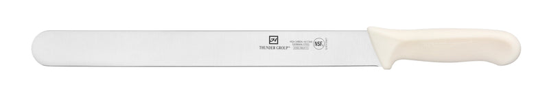 Thunder Roast Beef Slicer, 12" Blade, White Polypropylene Handles, German Steel, NSF, Each
