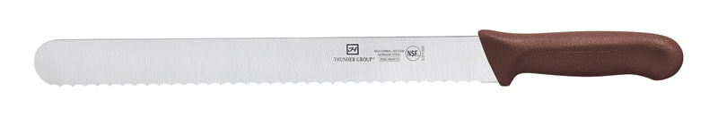 Thunder Slicer, 12" Blade, Wavy Edge, Brown Polypropylene Handles, German Steel, NSF, Each