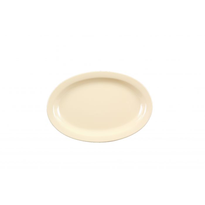 Thunder 9-1/2" X 6-3/4" X7/8", Narrow Rim Platter, Tan Color, Melamine, Dozen