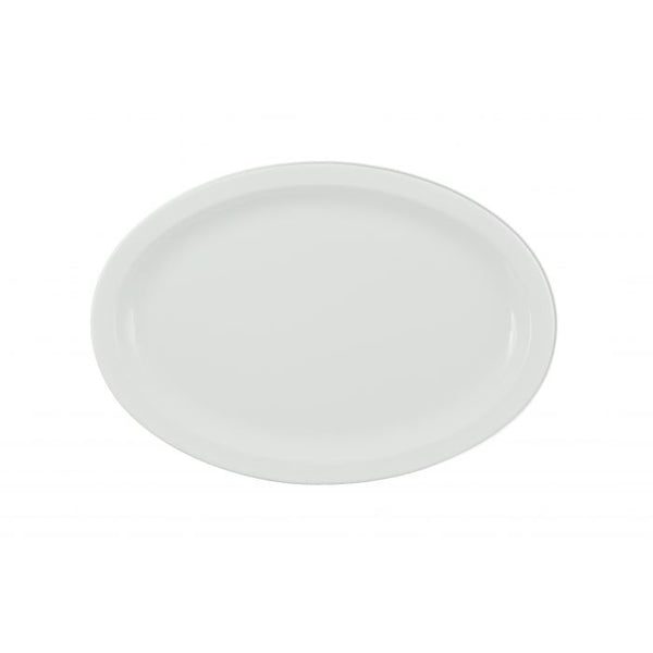 Thunder 15-1/2" X 10-7/8" X 1-1/8", Narrow Rim Platter, White Color, Melamine, Dozen