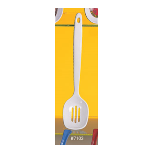 Thunder 12" X 2-5/8", Slotted Spoon, White Color, Melamine, Dozen