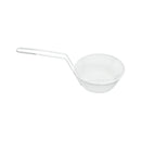 Thunder 8" Diameter x 3" Deep, 9" Handle Length, Round Medium Mesh Breading Basket, Wire Steel Plated Iron with White Plastic Coated, Each