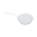 Thunder 10" Diameter x 3" Deep, 9-1/4" Handle Length, Round Medium Mesh Breading Basket, Wire Steel Plated Iron with White Plastic Coated, Each