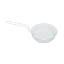 Thunder 12" Diameter x 3" Deep, 8" Handle Length, Round Medium Mesh Breading Basket, Wire Steel Plated Iron with White Plastic Coated, Each