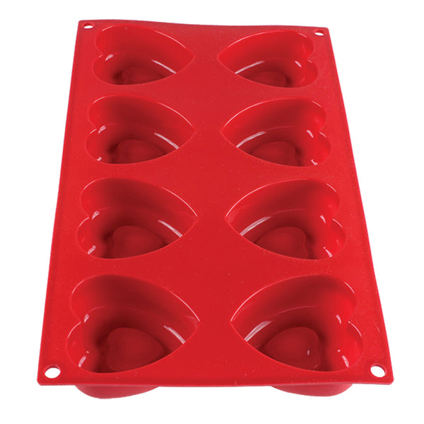 Thunder 2.4 oz, Heart Baking Mold, 8 Cavities, Silicone, Each