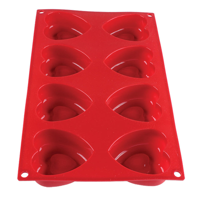 Thunder 2.4 oz, Heart Baking Mold, 8 Cavities, Silicone, Each