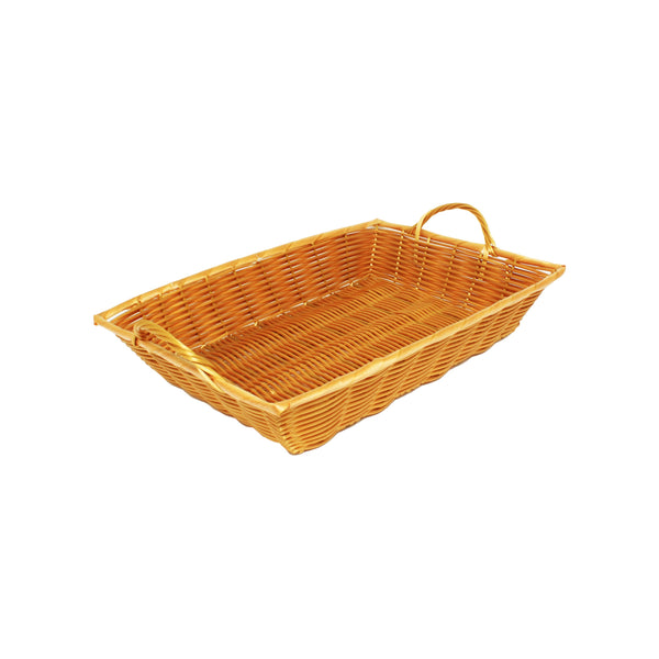 Thunder 16" x 11" x 3", Hand-Woven Basket with Handle, Polypropylene Plus Polyethylene and Wire, Each