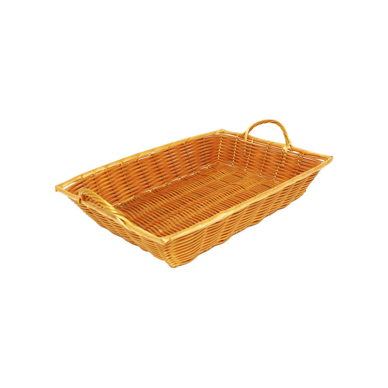 Thunder 16" x 11" x 3", Hand-Woven Basket with Handle, Polypropylene Plus Polyethylene and Wire, Each